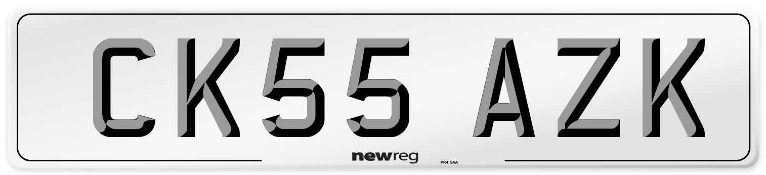 CK55 AZK Number Plate from New Reg